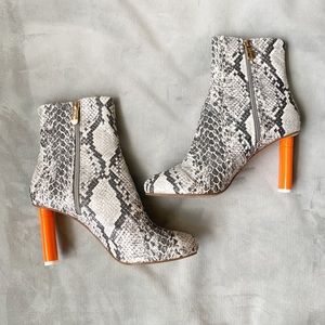 Snake Skin Bootie Heels